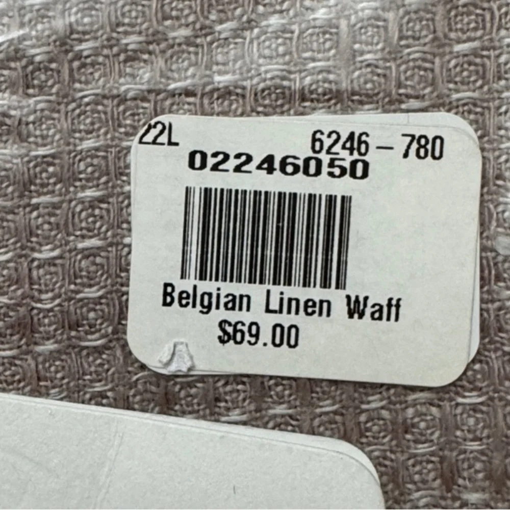 Pottery Barn Belgian Flax Linen Waffle Weave Euro Shams Set of Two